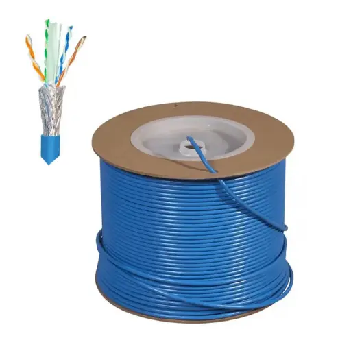 [OTECHA6AF01] Rouleau de cable réseau Cat6A F/FTP 23AWG cuivre LSZH blindé 305mts_Bleu